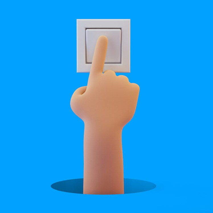 licht switch hand vinger - 4749996