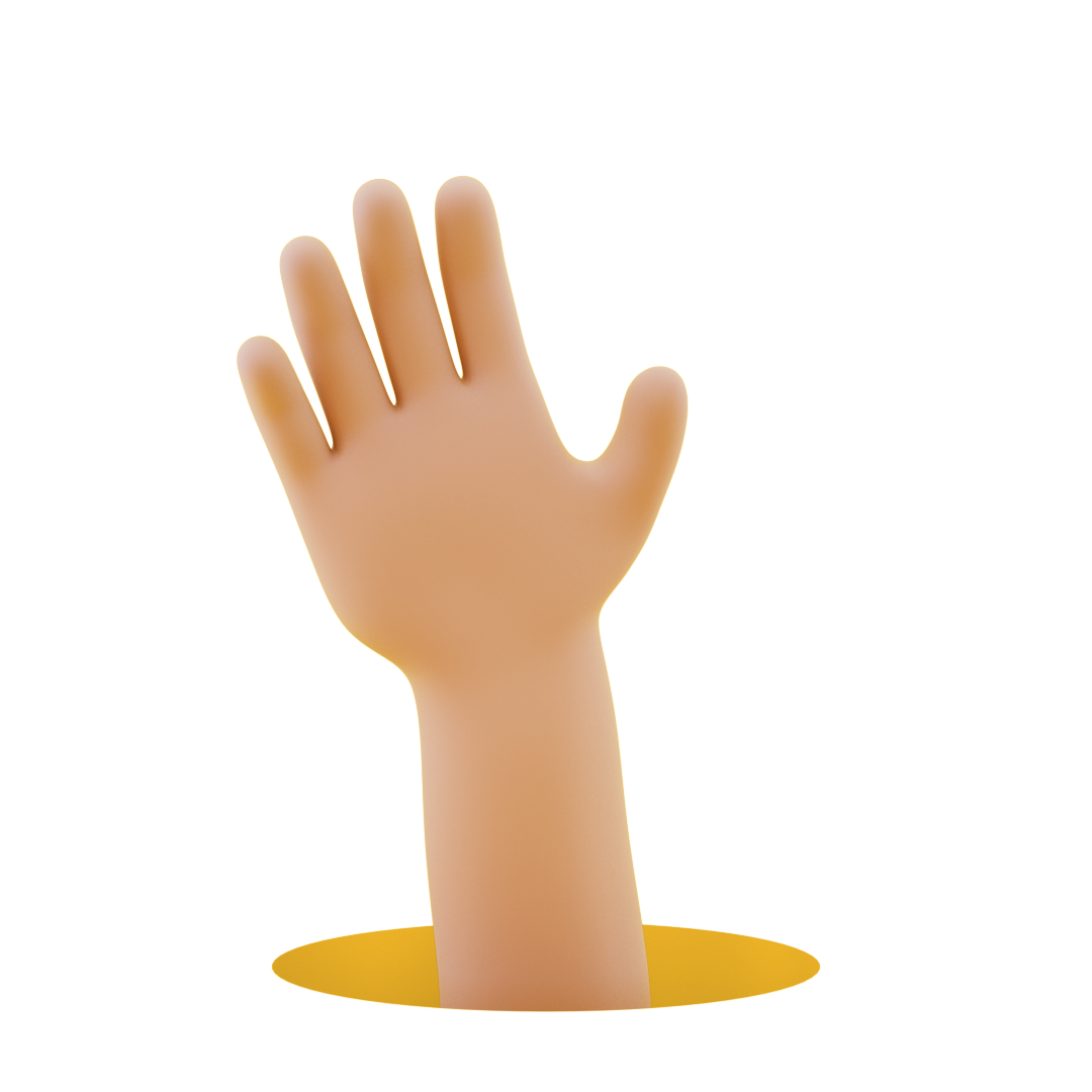 Een illustratie van een zwaaiende hand